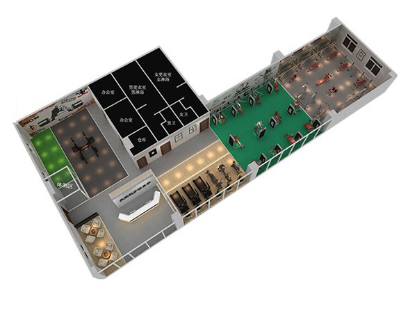 800平方健身房配置方案-广西星空xk体育健身器材有限公司