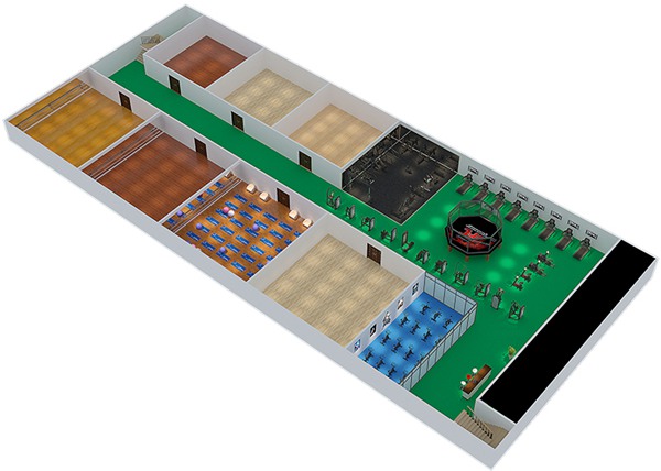 1800平方健身房配置方案-广西星空xk体育健身器材有限公司