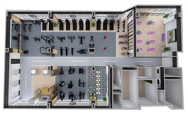 200-500平方健身房配置方案-广西星空xk体育健身器材有限公司